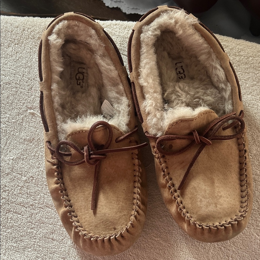 UGG Chestnut Suede Moccasin Slippers